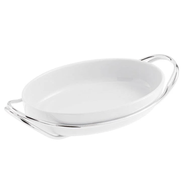 Sambonet & Rosenthal Kulplu Oval Porselen Servis 35 Cm