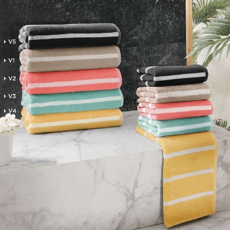 Sarev Çizgli Sarı 50x90 Havlu