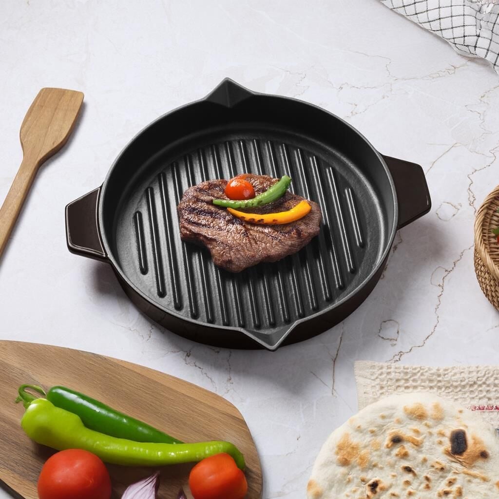Aryıldız Duo Cast Bombe Grill Kahverengi Tava 30cm