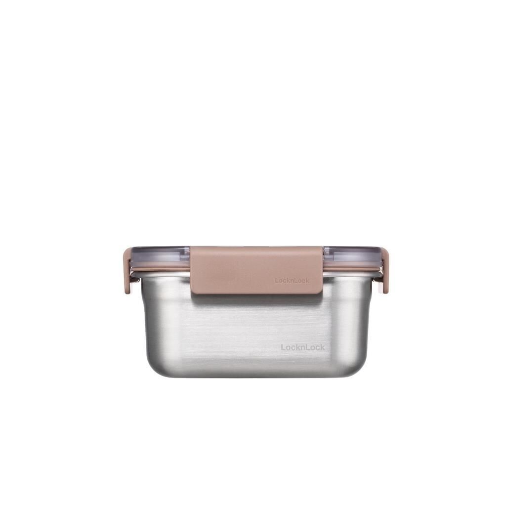 Locknlock Paslanmaz Çelik Fırın & Saklama Kabı Kare Kilitli 700 Ml - Kahverengi