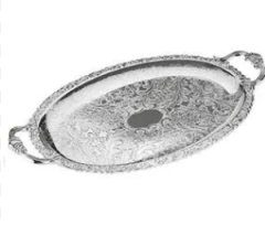 Queen Anne Oval Tepsi Gümüş 51x33cm