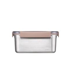 Locknlock Paslanmaz Çelik Fırın & Saklama Kabı Kare Kilitli 1.3 Lt Ml - Kahverengi