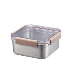 Locknlock Paslanmaz Çelik Fırın & Saklama Kabı Kare Kilitli 1.3 Lt Ml - Kahverengi
