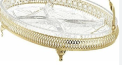Queen Anne 3 Bölmeli Çerezlik Gold