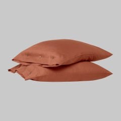 Sarev Monochrome %100 Pamuk Saten Yastık Kılıfı-Garnet