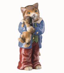 Hutschenreuther Porselen Tomcat with dog Figür Obje