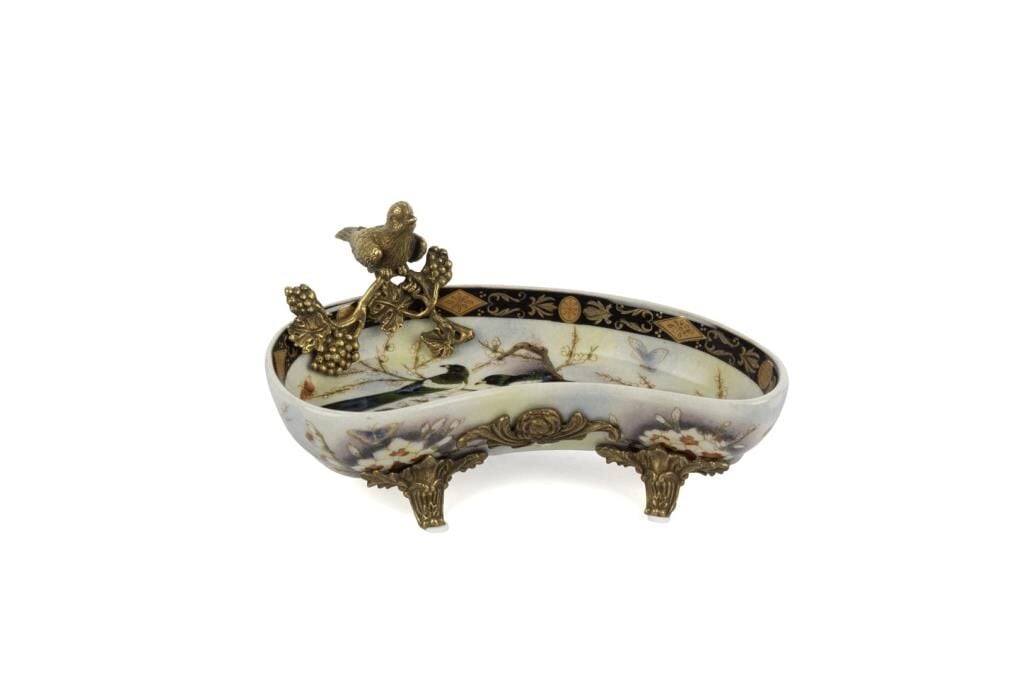 Mikasa Moor Beyaz Mavi Kuşlu Bronz Dek Tabak 18x9cm