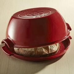 Emile Henry Fırın Kabı Ekmek Yuvarlak 32 Cm Kırmızı/Burgundy -345507