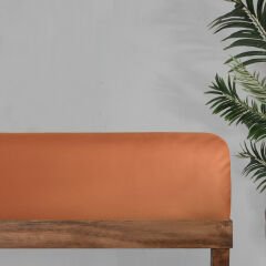 Sarev Monochrome %100 Pamuk Saten Düz Çarşaf Çift Kişilik-Terracotta