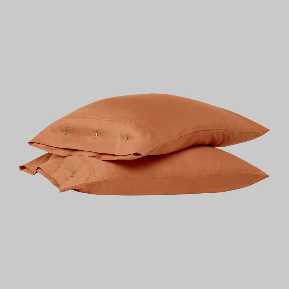 Sarev Monochrome %100 Pamuk Saten Yastık Kılıfı-Terracotta