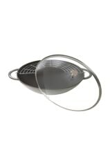 Staub Izgara Aparatlı Döküm Wok Tava Grafit Gri 37 Cm