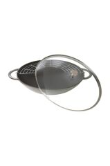 Staub Izgara Aparatlı Döküm Wok Tava Grafit Gri 37 Cm