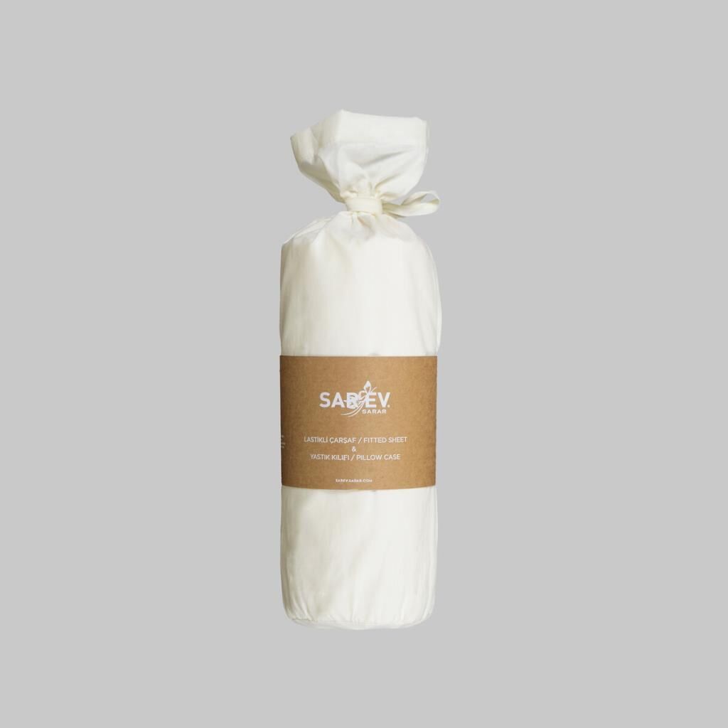 Sarev Fıtted Çift Kişilik 160x200 Bej Çarşaf Seti