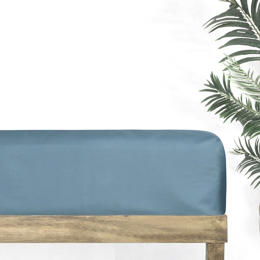 Sarev Monochrome %100 Pamuk Saten Düz Çarşaf Çift Kişilik-Royal Blue