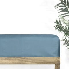 Sarev Monochrome %100 Pamuk Saten Düz Çarşaf Çift Kişilik-Royal Blue