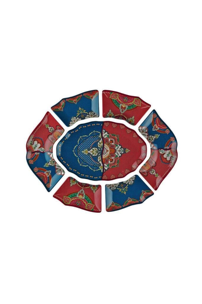 Lucky Art Etro Melamın 7 Parça Meze Seti