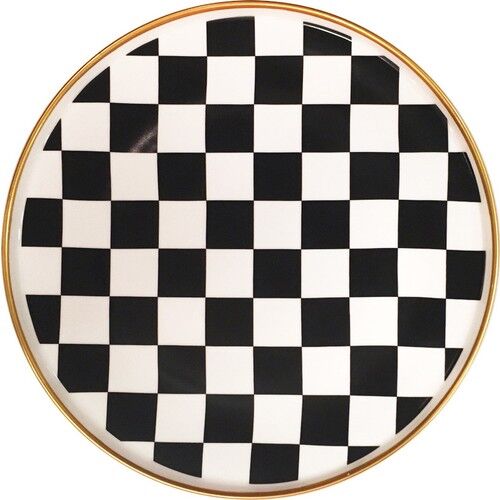 Koleksiyon Tatlı Tabak Seti 6 Lı Dama Siyah Beyaz