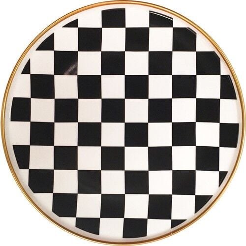 Koleksiyon Tatlı Tabak Seti 6 Lı Dama Siyah Beyaz