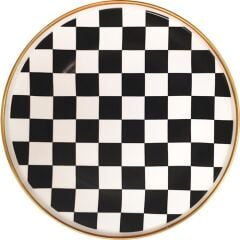 Koleksiyon Tatlı Tabak Seti 6 Lı Dama Siyah Beyaz