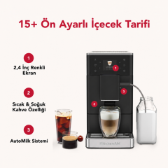 KitchenAid Tam Otomatik Espresso Makinesi KF3 Buzlu Kahve Özellikli - Matte Black-5KES8453EBM