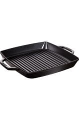 Staub Çift Kulplu Döküm Izgara Tava 33 Cm Siyah