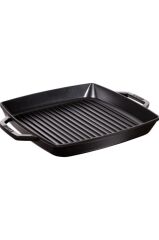 Staub Çift Kulplu Döküm Izgara Tava 33 Cm Siyah