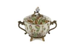 Mikasa Moor Krem Çiçekli Antik Kuş Kapaklı Dek Kutu 25x21cm