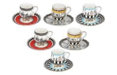 Lucky Art Maggey Bone 6Lı Ayaklı Kahve Fıncanı Setı