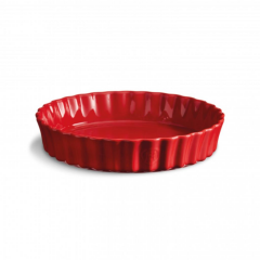 Emile Henry Tart-Börek-Flan Kabı Yuvarlak 28 Cm Kırmızı/Burgundy -346028