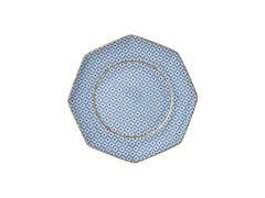 Tea Delight Regency Damask Mavi Tekli Ekmek Tabağı 17cm