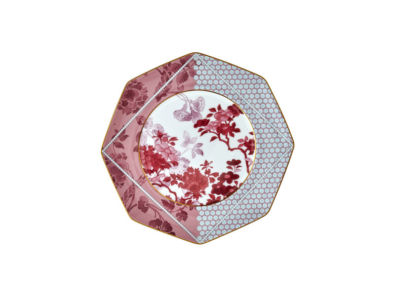 Tea Delight Regency Damask Pembe Tekli Ekmek Tabağı 17cm