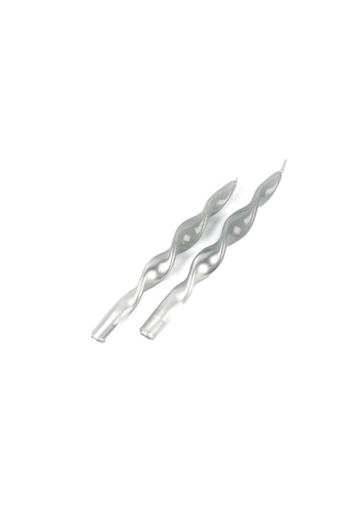 Mikasa Moor Gümüş 2li Mum 25cm