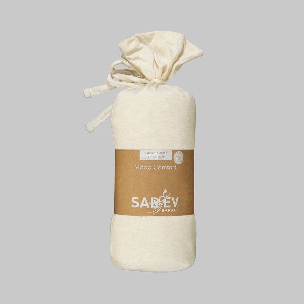 Sarev Medulas Açık Bej %50 Pamuk %50 Modal Çift Kişilik 160*200 cm Fitted Çarşaf