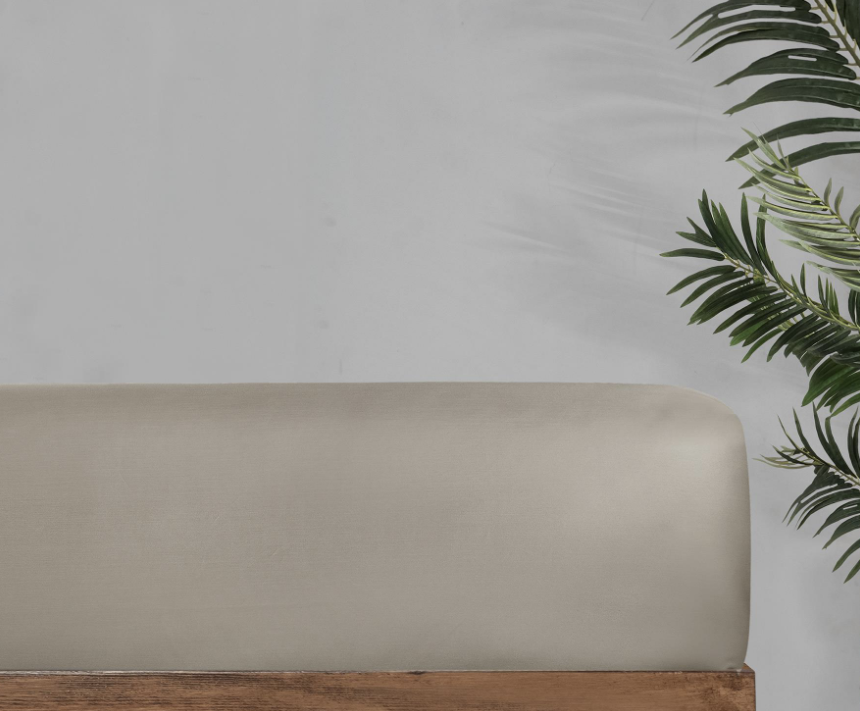 Sarev Monochrome Tek Kişilik %100 Pamuk Saten Fitted Çarşaf -Mocha