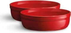 Emile Henry Fırın Kabı Yuvarlak 2'li Creme Brulee 12Cm Kırmızı-344013