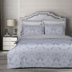 Sarev Playa Jakarlı Saten Nevresim Takımı Çift Kişilik Mavi