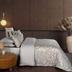 Sarev Fredo Jakarlı Saten Nevresim Takımı Çift Kişilik Mocha