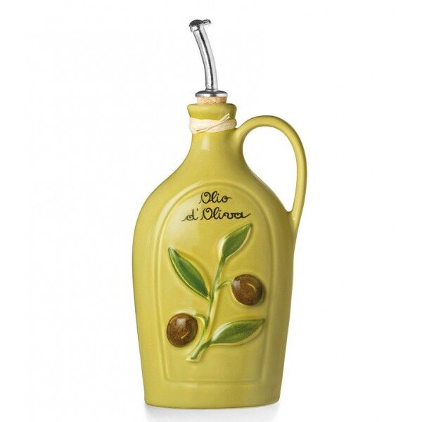 Nuovacer - Vintage Yeşil Zeytin Kabartmalı Yağlık v2 750ml
