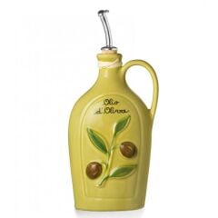 Nuovacer - Vintage Yeşil Zeytin Kabartmalı Yağlık v2 750ml