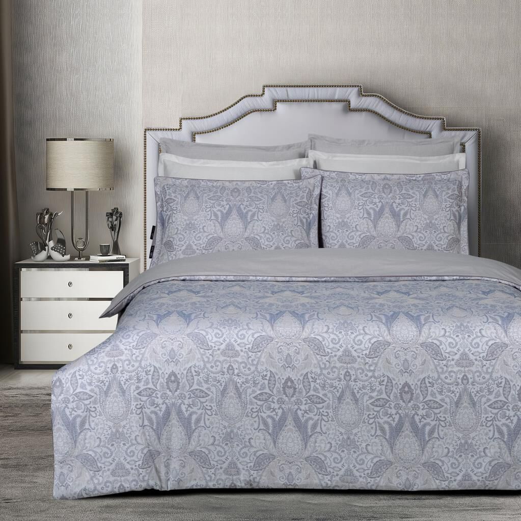 Sarev Playa Jakarlı Saten Nevresim Takımı King Size Mavi