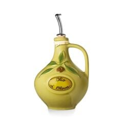 Nuovacer - Vintage Yeşil Zeytin Kabartmalı Yağlık v1 750ml