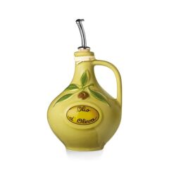 Nuovacer - Vintage Yeşil Zeytin Kabartmalı Yağlık v1 750ml