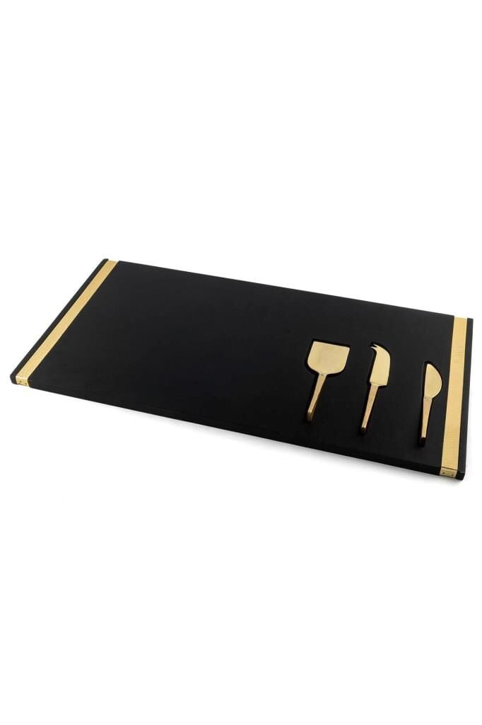Mikasa Moor Siyah Gold 3 Parça Peynir Servis Seti 60x30cm