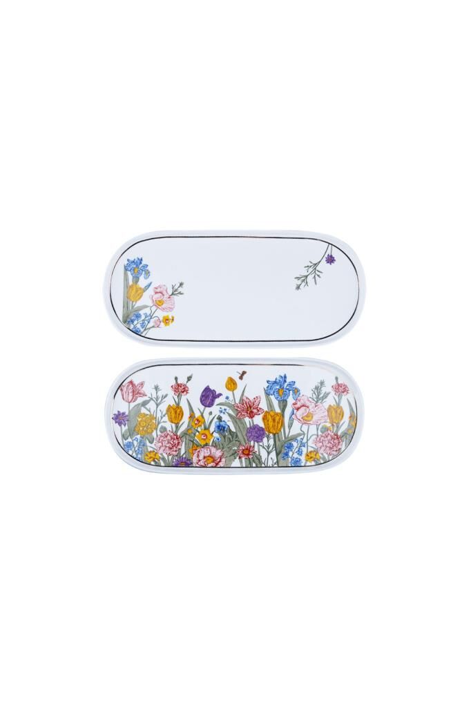 Lucky Art Olivia Bone 2'Li Oval Servis Tabağı 33 Cm