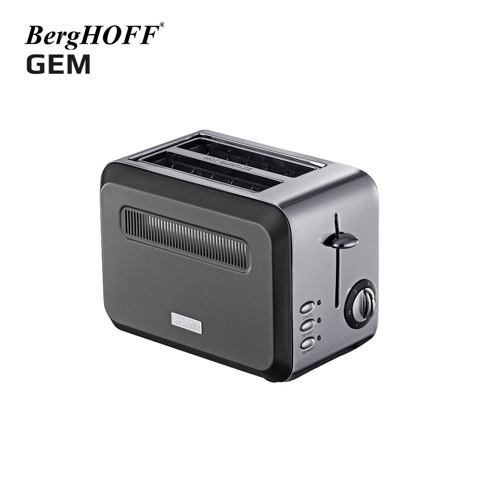 Berghoff Gem Titan Parlak Gümüş Gri İki Dilim Ekmek Kızartma Makinesi