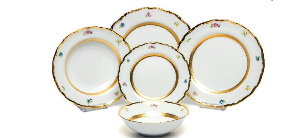 Thun Ofellia Flowers Gold 852E 77 Parça Yemek Takımı