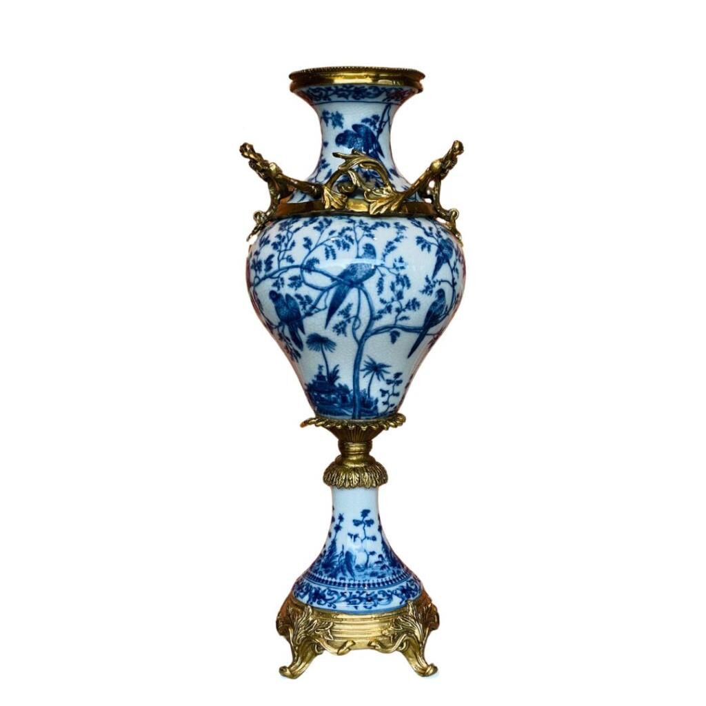 Lukcy Art Mavi Kuşlu Porselen Küp 48cm