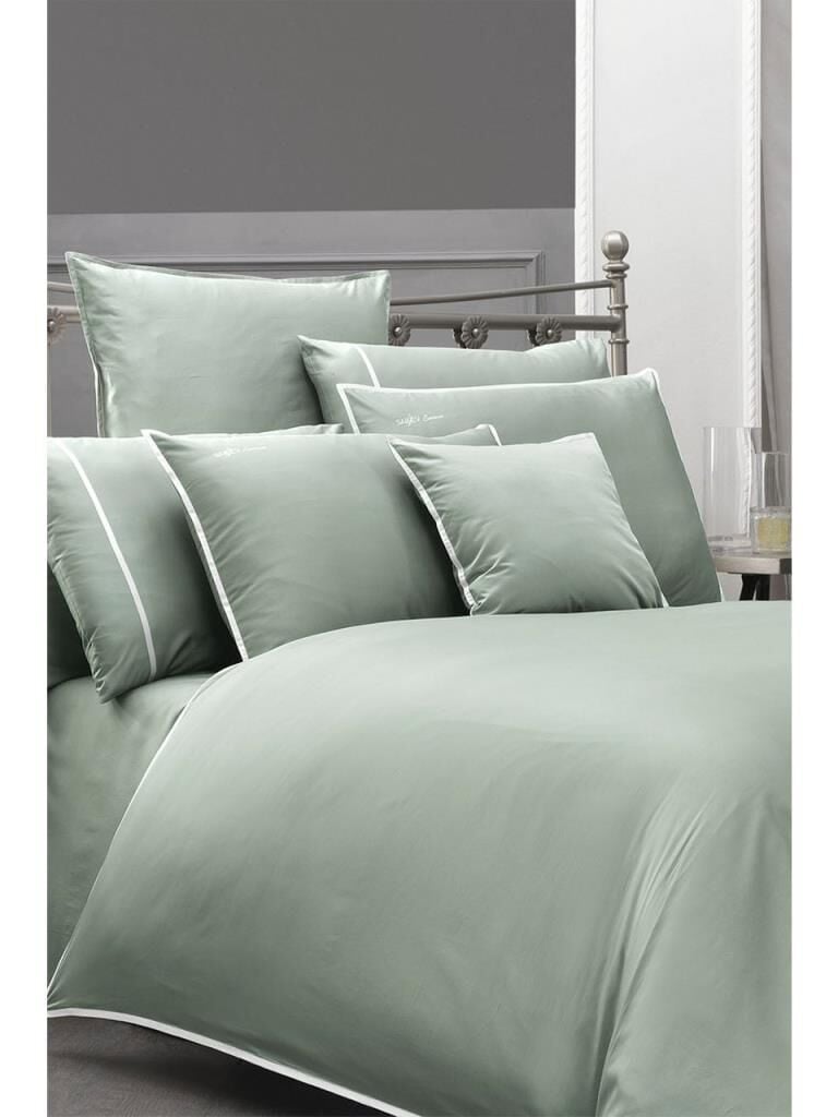 Sarev Sartoria Yeşil Çift Kişilik %100 Pamuk Saten 500 TC Nevresim Takımı
