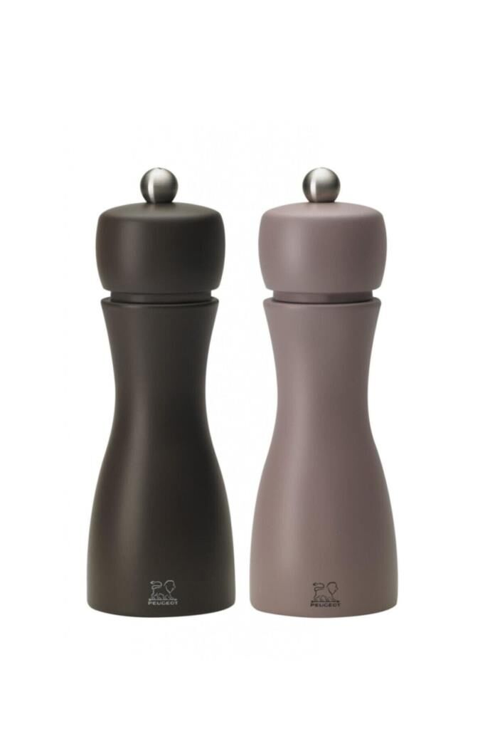 Peugeot Tahiti Karabiber + Tuz Değirmeni 2'Li Set 15 Cm Kahverengi+Mor