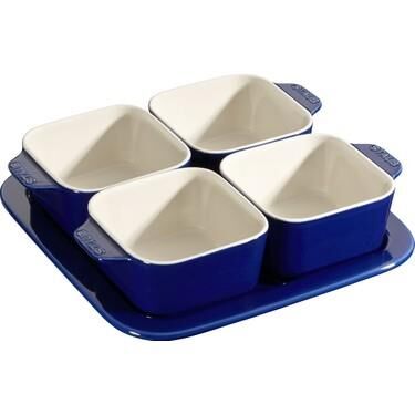 Staub Ceramique Kahvaltı Seti | Seramik | 5-Adet | Koyu Mavi